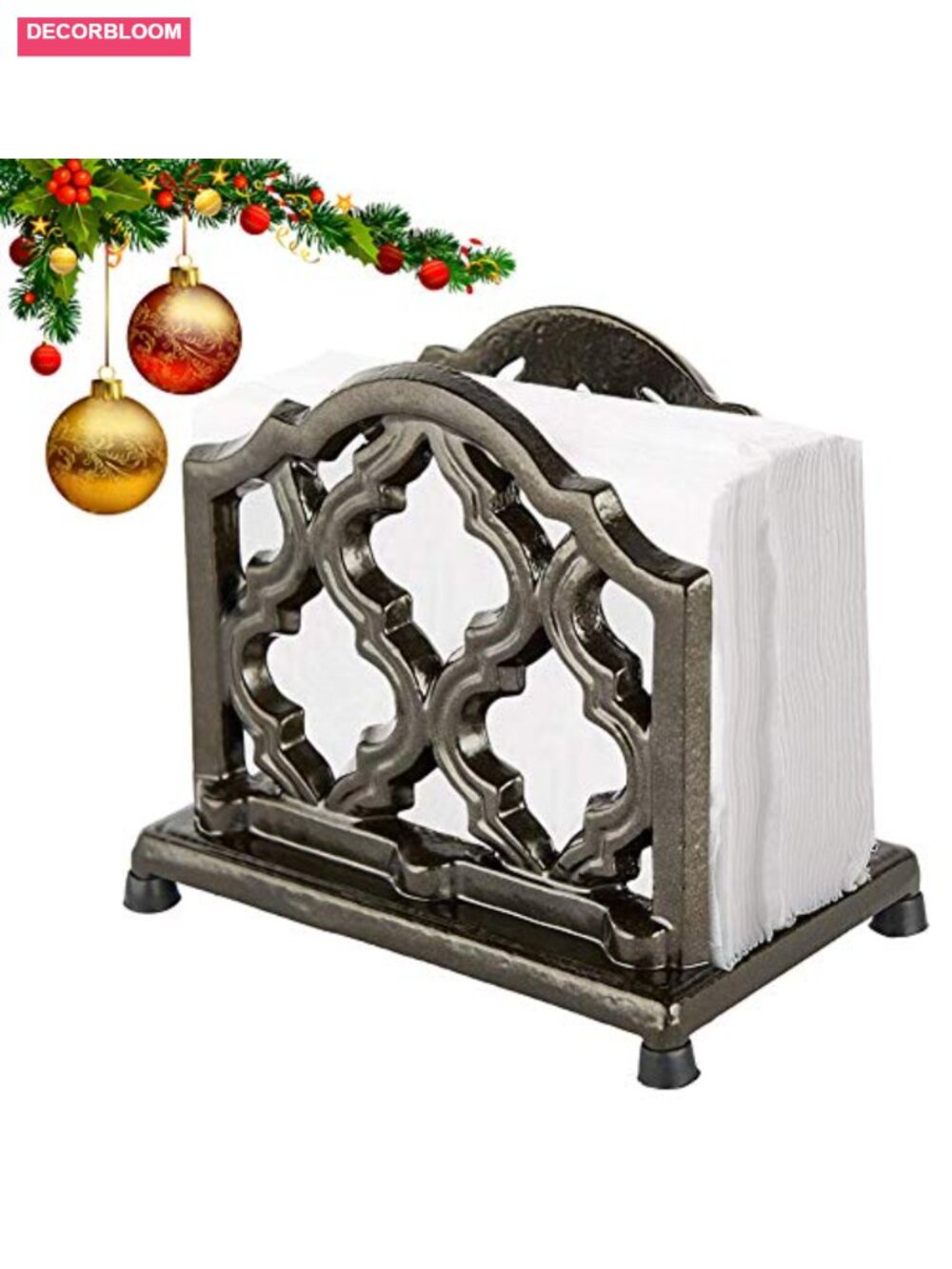 Cast Iron Napkin Holder Kitchen Organizer Rustic Paper Dispenser